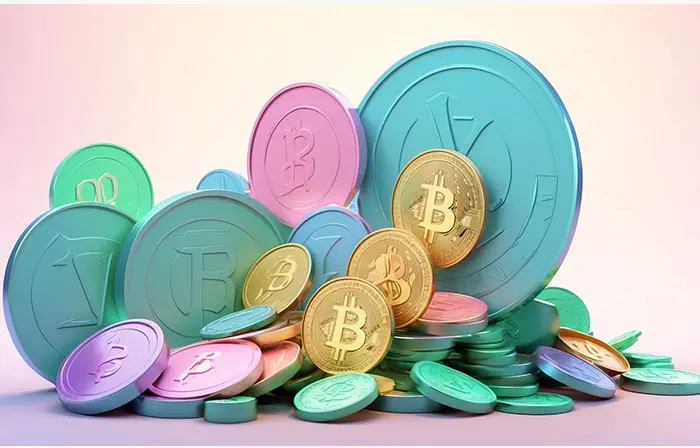 Cryptocurrency Bitcoin 3D Illustration